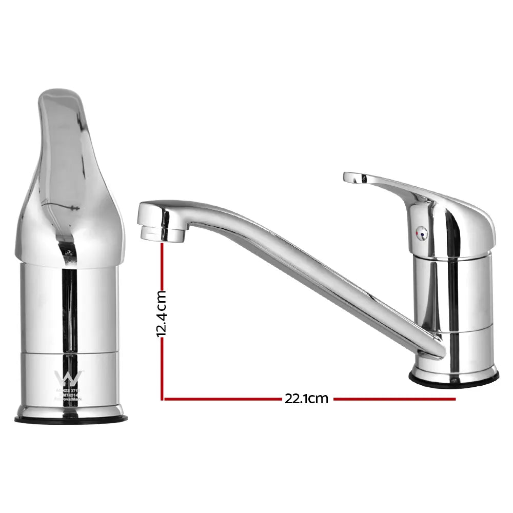 Cefito Kitchen Mixer Tap Mixer Long Spout Sink Faucet Basin Laundry Chrome - Image 2