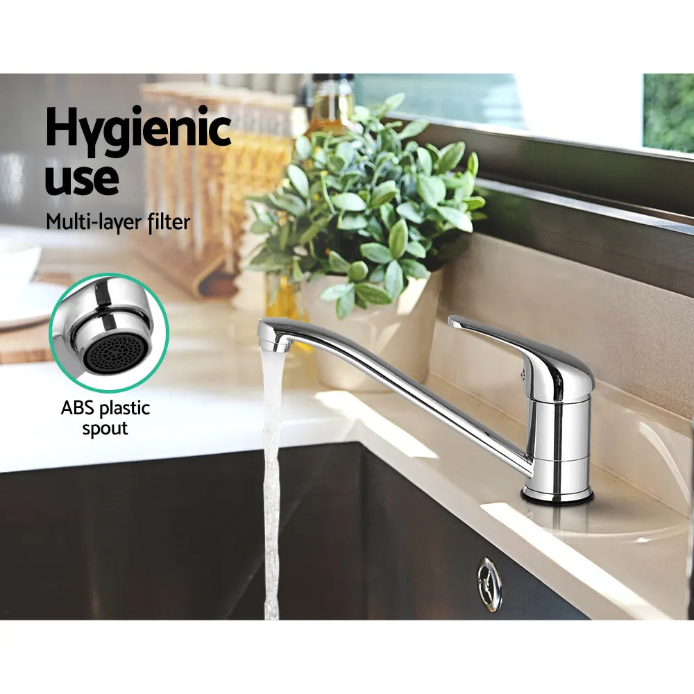 Cefito Kitchen Mixer Tap Mixer Long Spout Sink Faucet Basin Laundry Chrome - Image 6