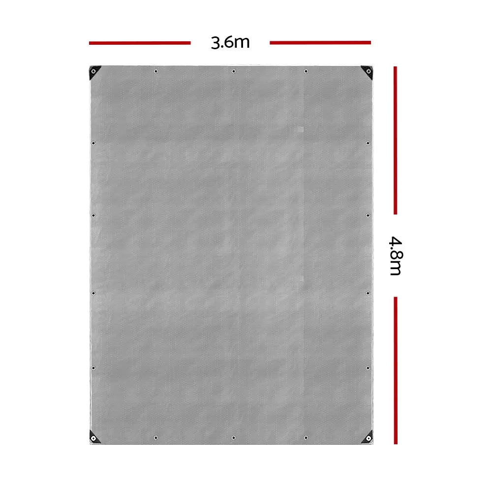 Instahut Tarp Tarpaulin 3.6x4.8m Canvas Camping Heavy Duty Sun Cover - Image 2