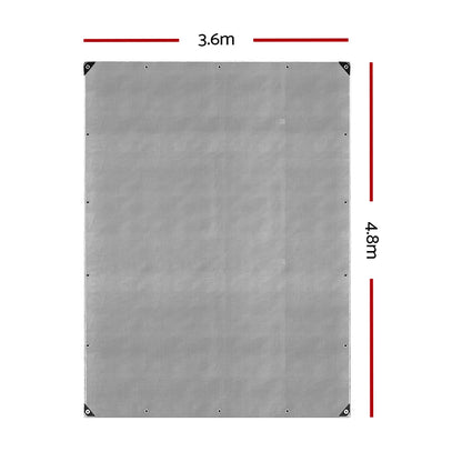 Instahut Tarp Tarpaulin 3.6x4.8m Canvas Camping Heavy Duty Sun Cover - Image 2