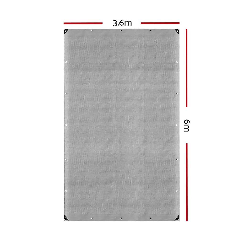 Instahut Tarp Tarpaulin 3.6x6m Canvas Camping Heavy Duty Sun Cover - Image 2
