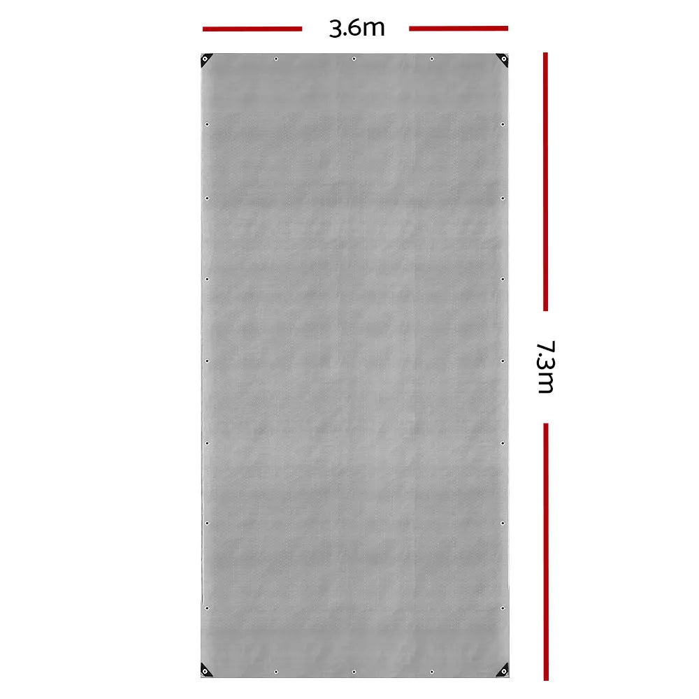 Instahut Tarp Tarpaulin 3.6x7.3m Canvas Camping Heavy Duty Sun Cover - Image 2