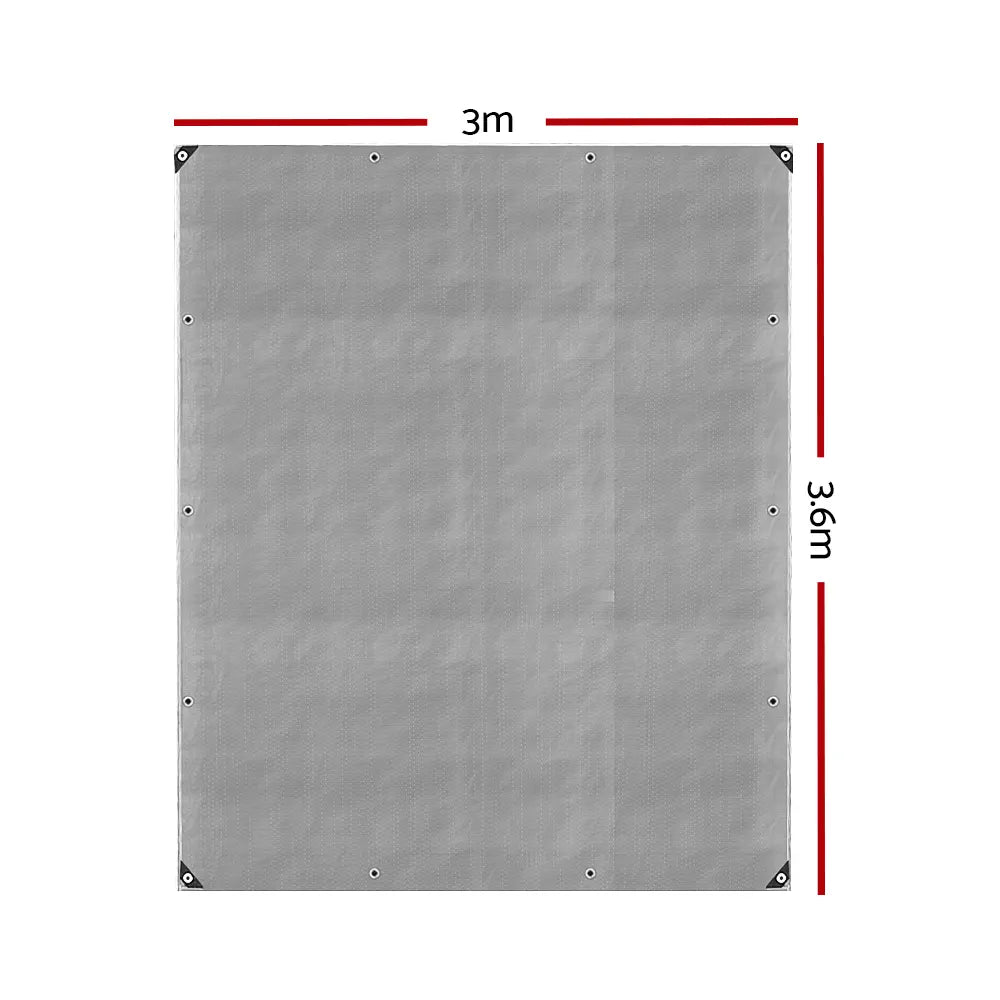 Instahut Tarp Tarpaulin 3x3.6m Canvas Camping Heavy Duty Sun Cover - Image 2