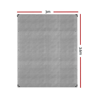 Instahut Tarp Tarpaulin 3x3.6m Canvas Camping Heavy Duty Sun Cover - Image 2