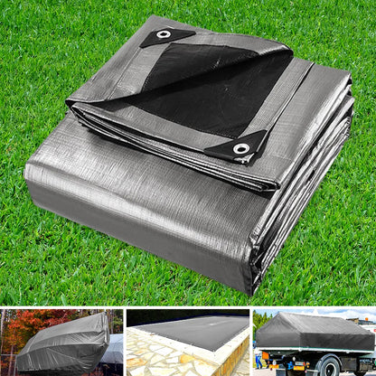 Instahut Tarp Tarpaulin 3x3.6m Canvas Camping Heavy Duty Sun Cover - Image 8