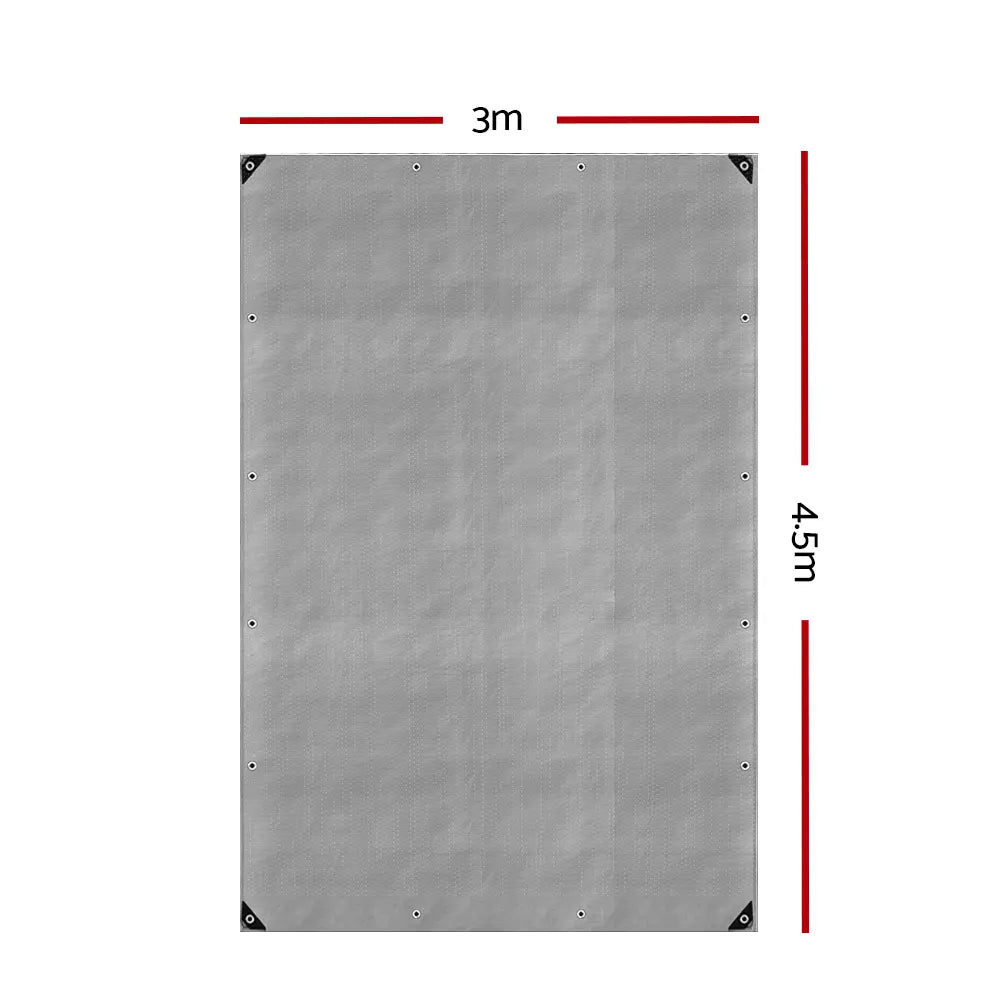 Instahut Tarp Tarpaulin 3x4.5m Canvas Camping Heavy Duty Sun Cover - Image 2