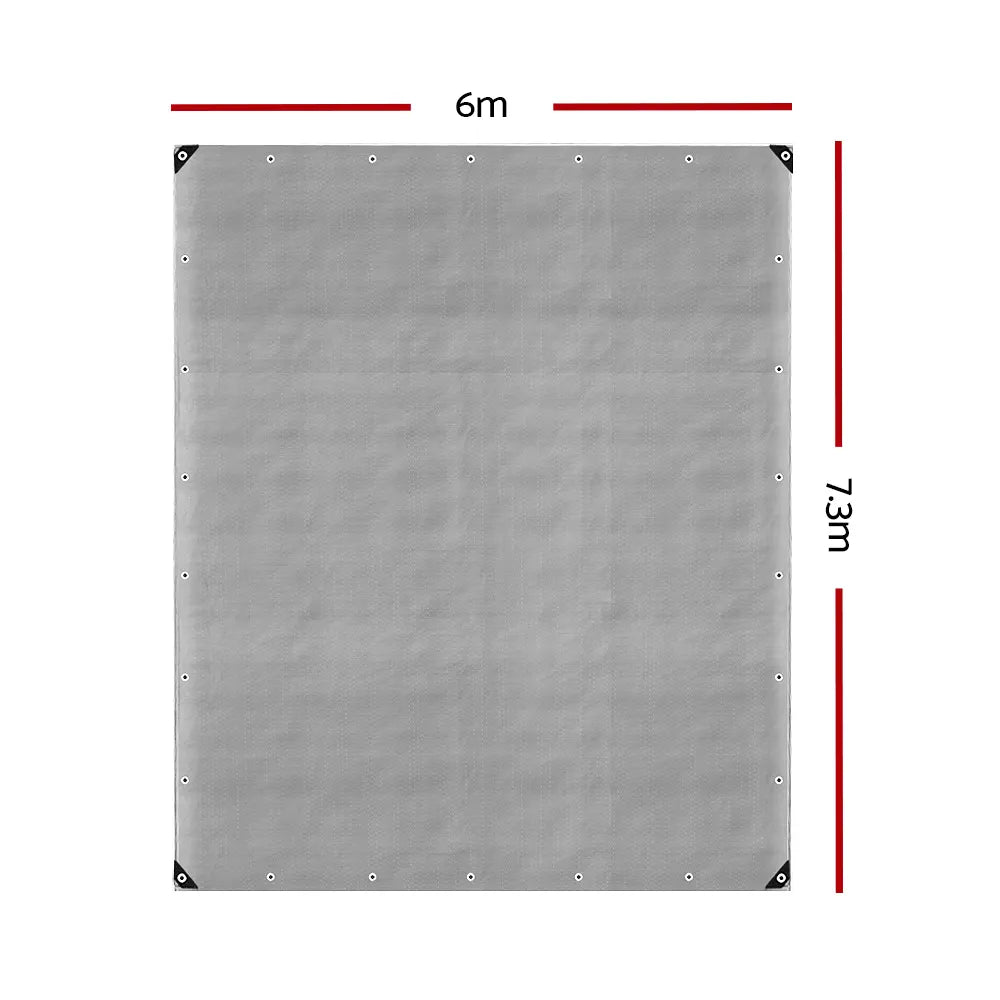 Instahut Tarp Tarpaulin 6x7.3m Canvas Camping Heavy Duty Sun Cover - Image 2
