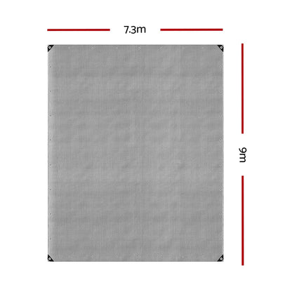 Instahut Tarp Tarpaulin 7.3x9m Canvas Camping Heavy Duty Sun Cover - Image 2