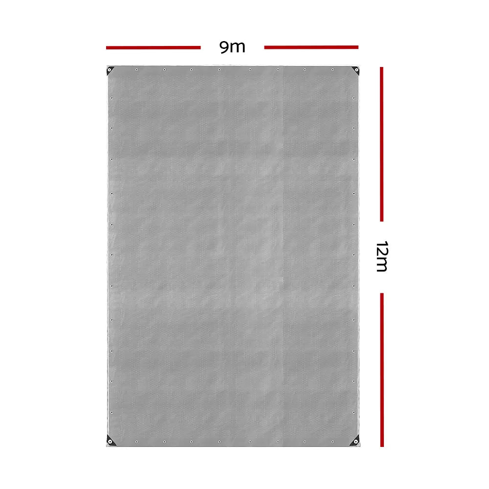 Instahut Tarp Tarpaulin 9x12m Canvas Camping Heavy Duty Sun Cover - Image 2