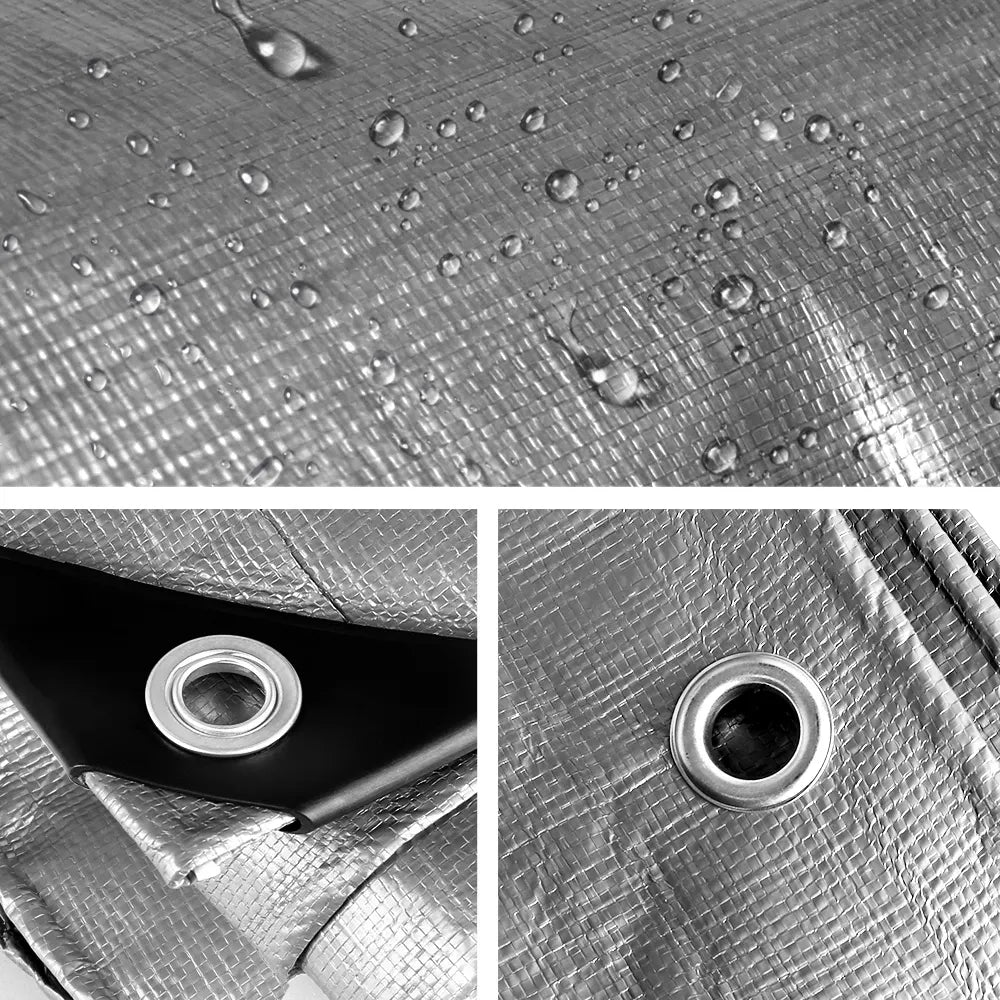 Instahut Tarp Tarpaulin 9x12m Canvas Camping Heavy Duty Sun Cover - Image 3