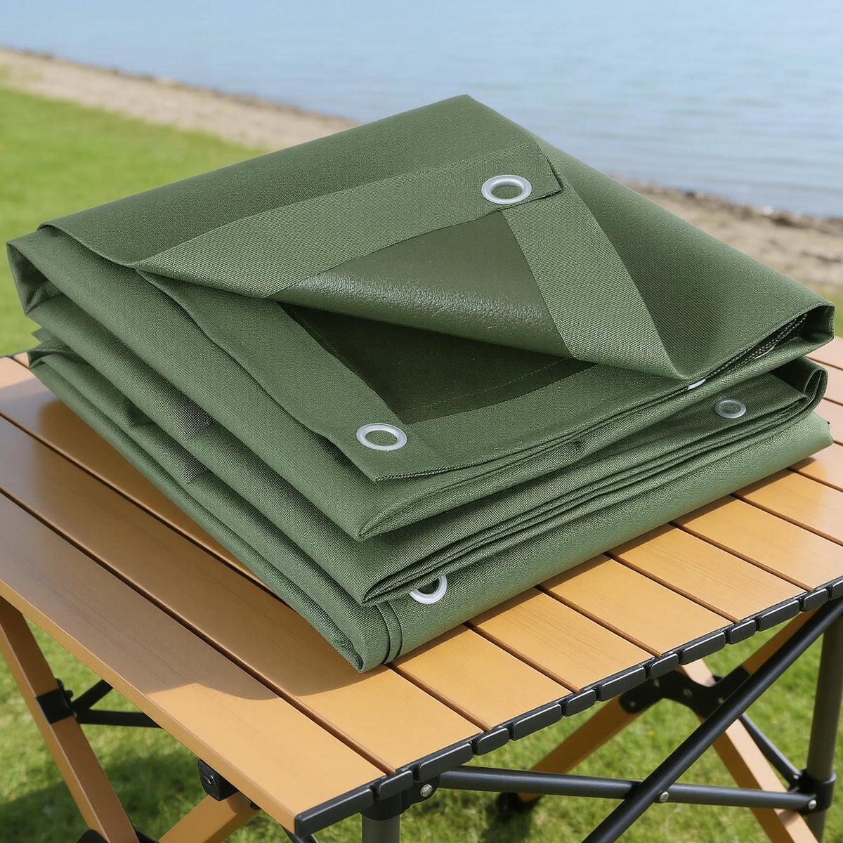 Instahut 2x3m Tarp Tarpaulin 600GSM Camping Canvas Heavy Duty Water Resistant - Image 9