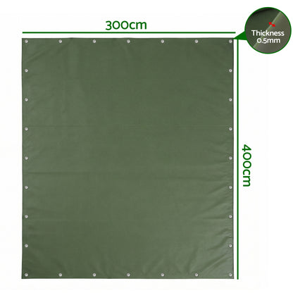 Instahut 3x4m Tarp Tarpaulin 600GSM Camping Canvas Heavy Duty Water Resistant - Image 2
