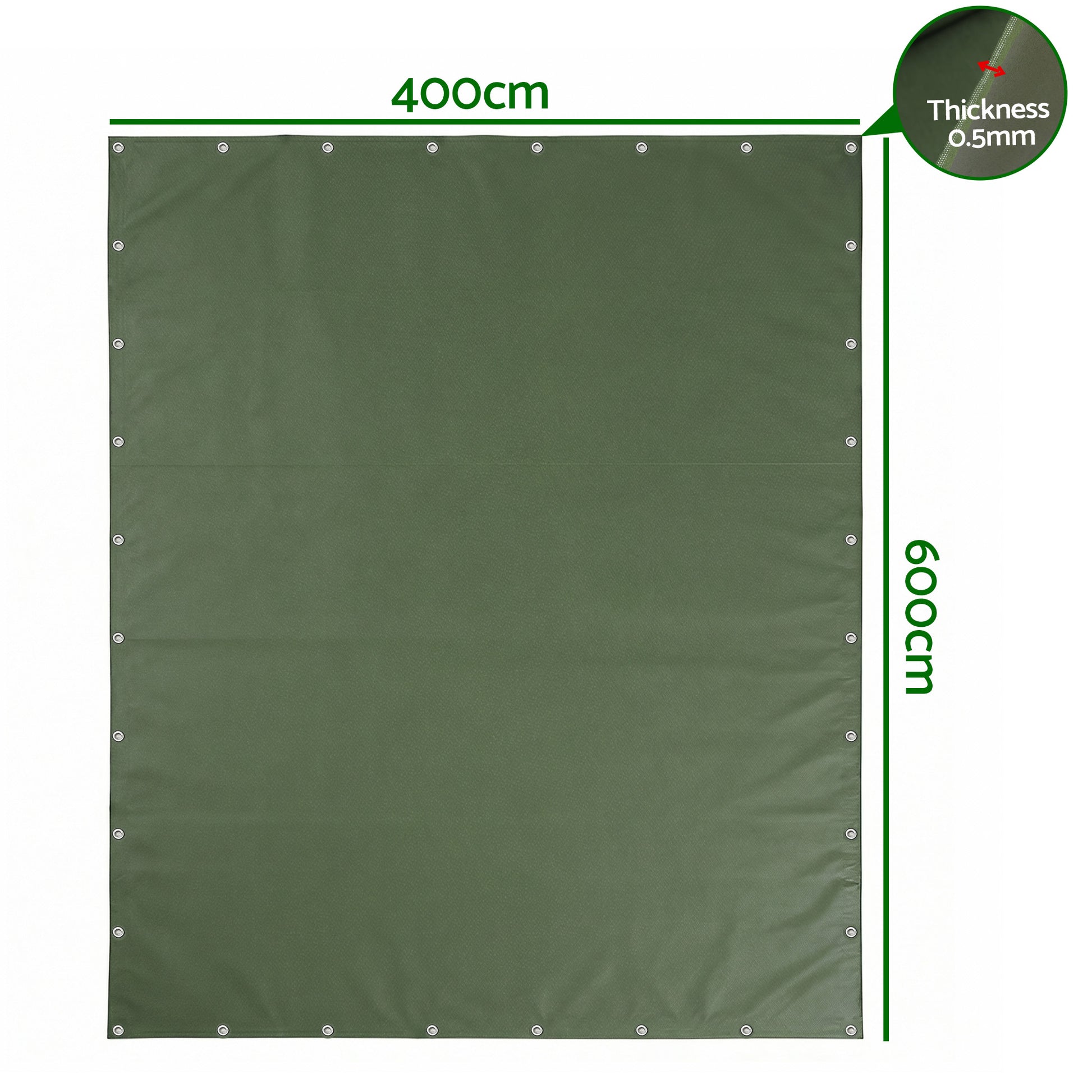 Instahut 4x6m Tarp Tarpaulin 600GSM Camping Canvas Heavy Duty Water Resistant - Image 2