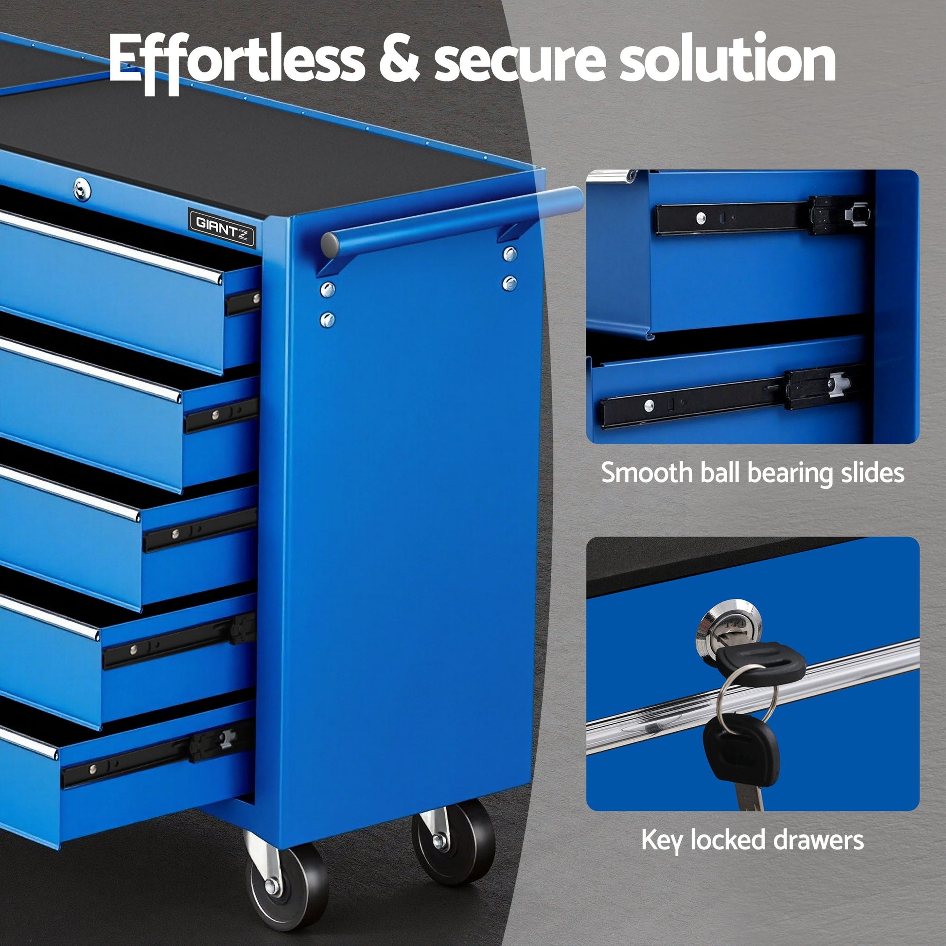 Giantz Tool Chest Trolley 10 Drawers Toolbox Storage Blue - Image 6