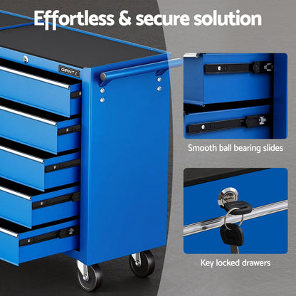 Giantz Tool Chest Trolley 10 Drawers Toolbox Storage Blue - Image 6