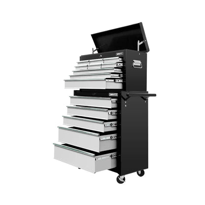 Giantz 14 Drawer Tool Box Cabinet Chest Mechanic Garage Storage Trolley Grey - Image 8