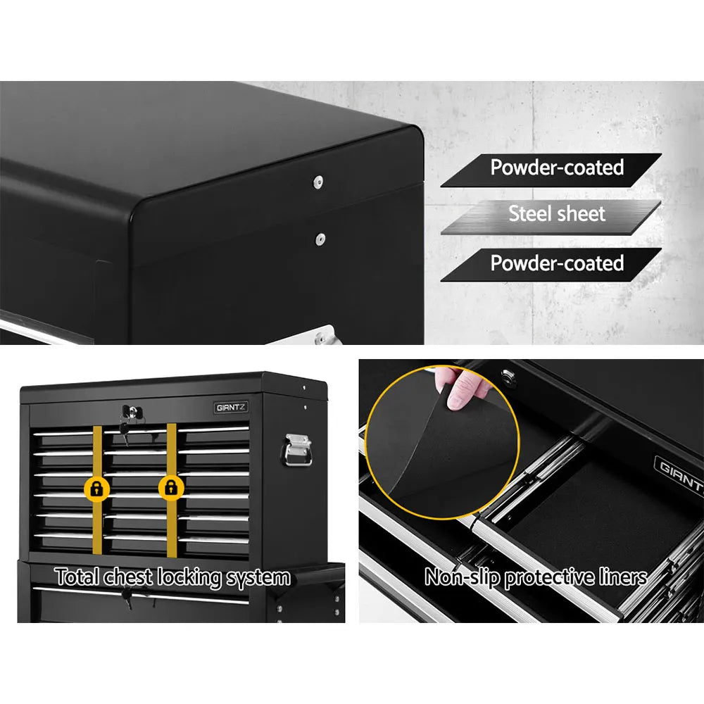 Giantz 16 Drawer Tool Box Cabinet Chest Trolley Toolbox Garage Storage Box - Image 3