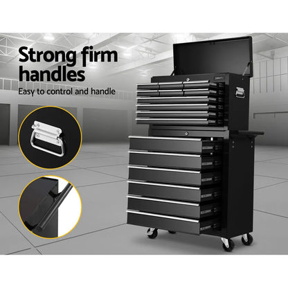 Giantz 16 Drawer Tool Box Cabinet Chest Trolley Toolbox Garage Storage Box - Image 7