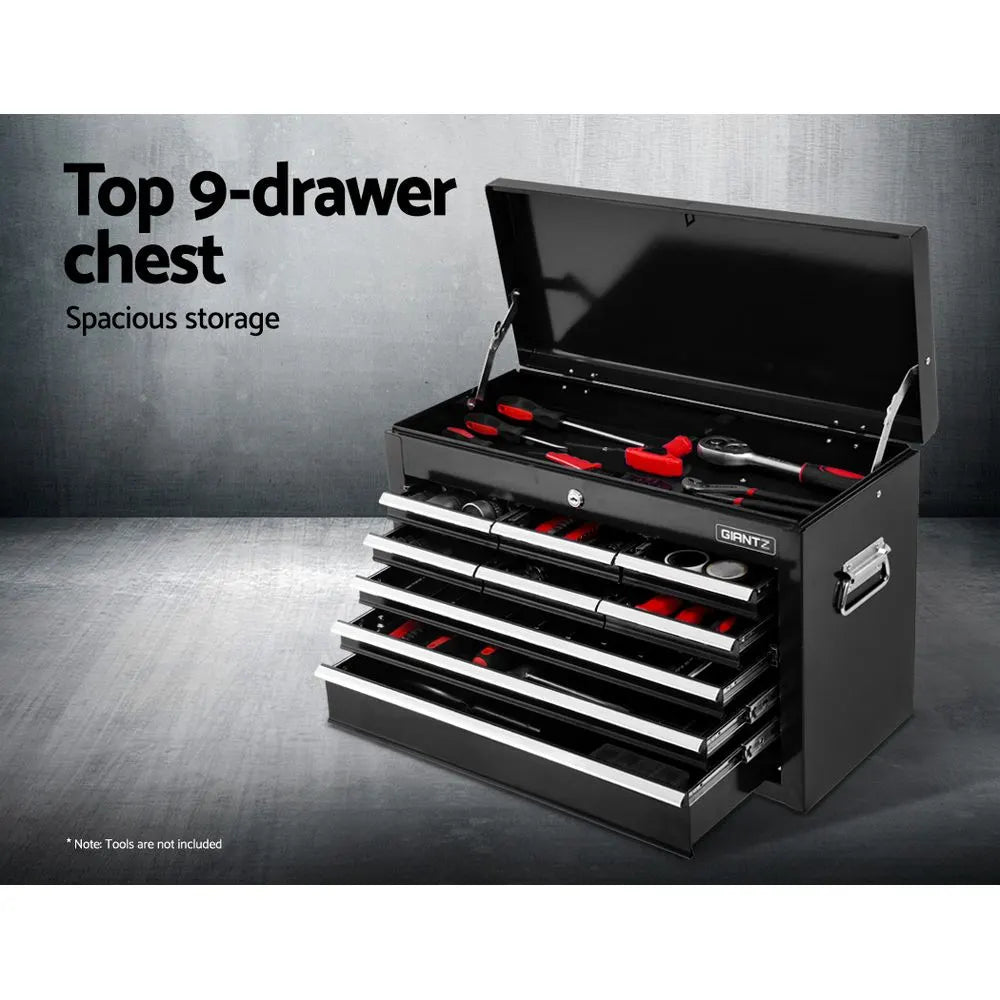 Giantz 16 Drawer Tool Box Cabinet Chest Trolley Toolbox Garage Storage Black - Image 5