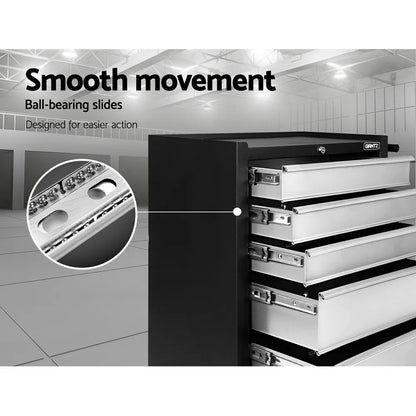 Giantz 5 Drawer Tool Box Cabinet Chest Trolley Box Garage Storage Toolbox Grey - Image 5