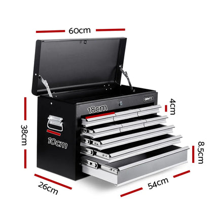 Giantz 9 Drawer Tool Box Cabinet Chest Toolbox Storage Garage Organiser Grey - Image 2