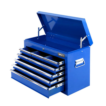 Giantz 9 Drawer Tool Box Cabinet Chest Toolbox Storage Garage Organiser Blue - Image 8