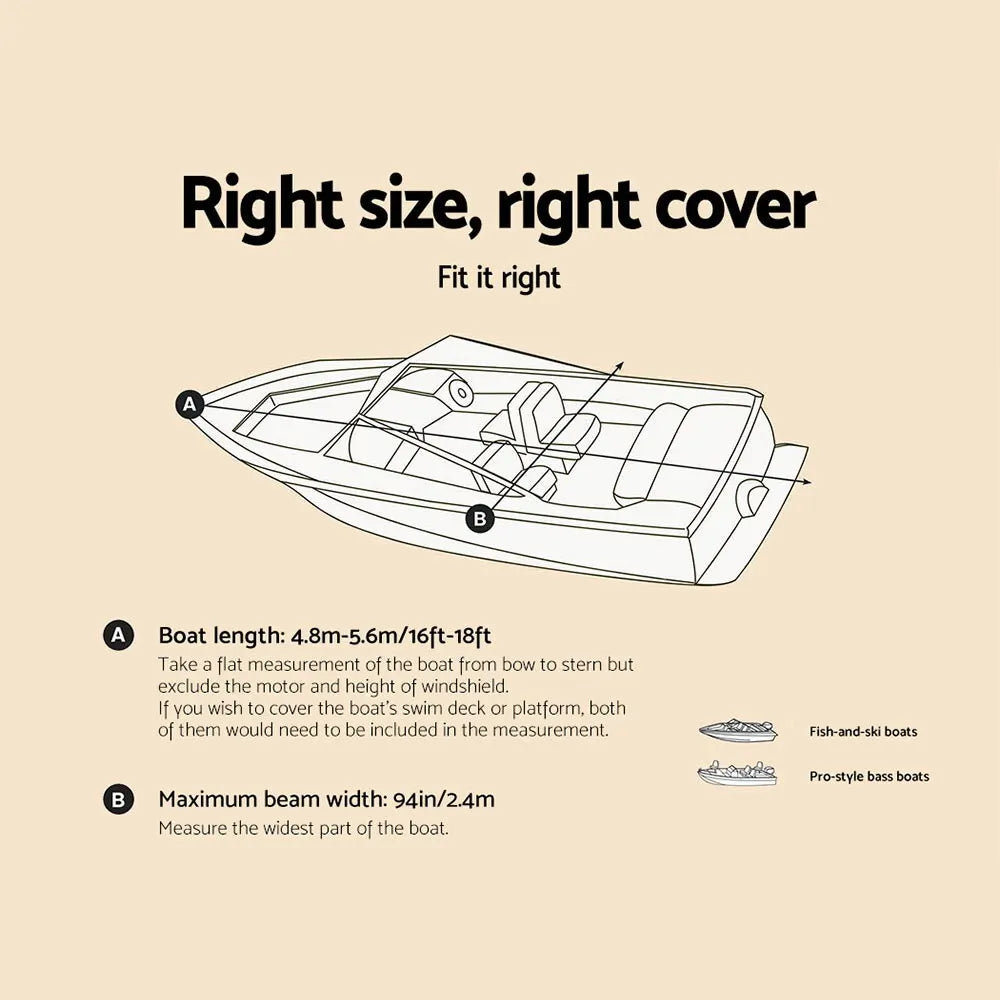 Seamanship 16-18.5ft Boat Cover Trailerable Marine Grade 600D - Image 2