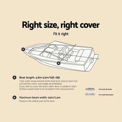 Seamanship 16-18.5ft Boat Cover Trailerable Marine Grade 600D - Image 2