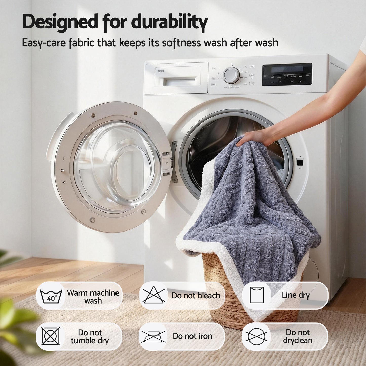 Giselle 152x203cm Throw Blanket Double-Sided Fleece Lightweight For Sofa Couch Bed Queen - Image 8