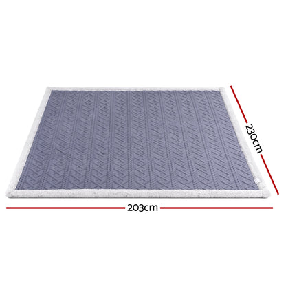 Giselle 203x230cm Throw Blanket Double-Sided Fleece Lightweight For Sofa Couch Bed - Image 3