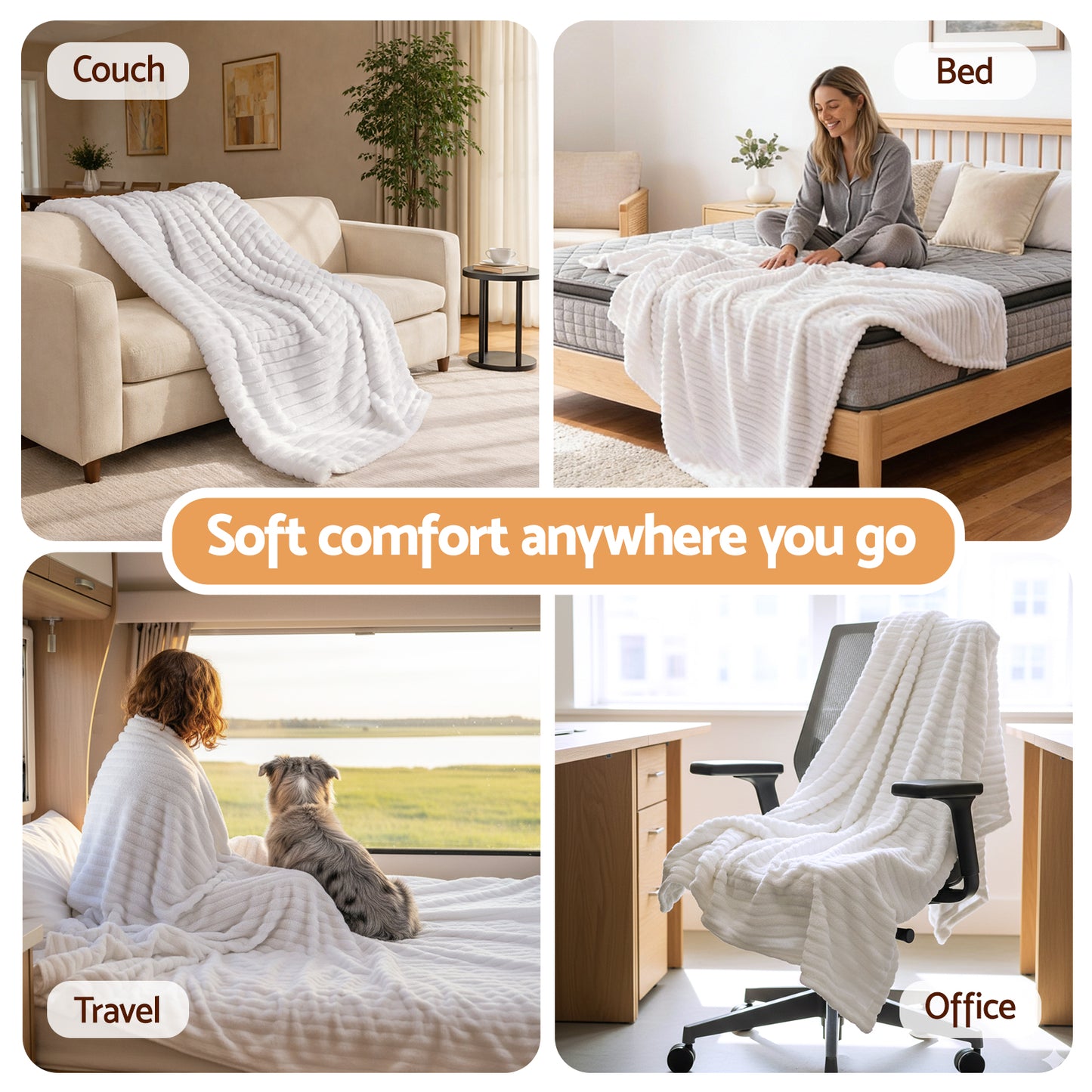 Giselle 152x203cm Throw Blanket Queen Fleece Lightweight Cozy Sofa Couch Bed Throw - Image 6