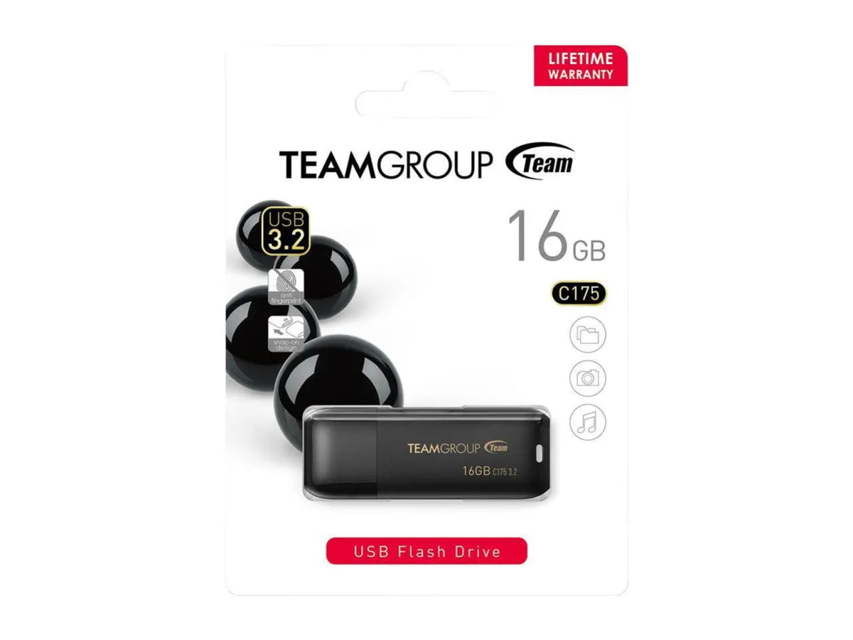 Team Group C175 16GB USB 3.2 G1 Flash Drive - USB Pocket Drive