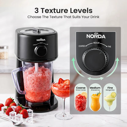 NORDA 1.1L Slushie Machine Shaved Ice Maker 3 Texture Levels Black - Image 5