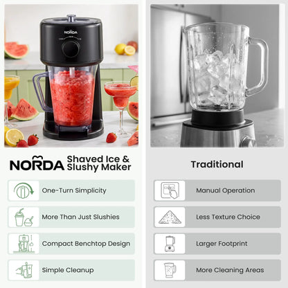 NORDA 1.1L Slushie Machine Shaved Ice Maker 3 Texture Levels Black - Image 7