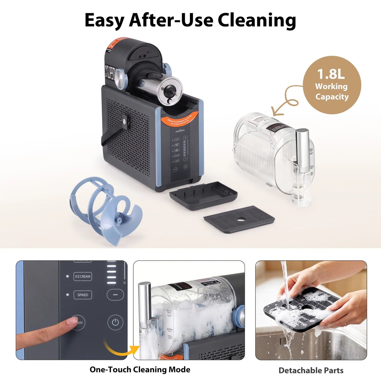 NORDA 2L Slushie Machine Frozen Drink Maker Ice Cream Maker Countertop - Image 8