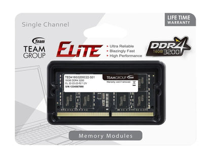 Team Group Elite 16GB (1x16GB) 3200MHz DDR4 SODIMM - Memory