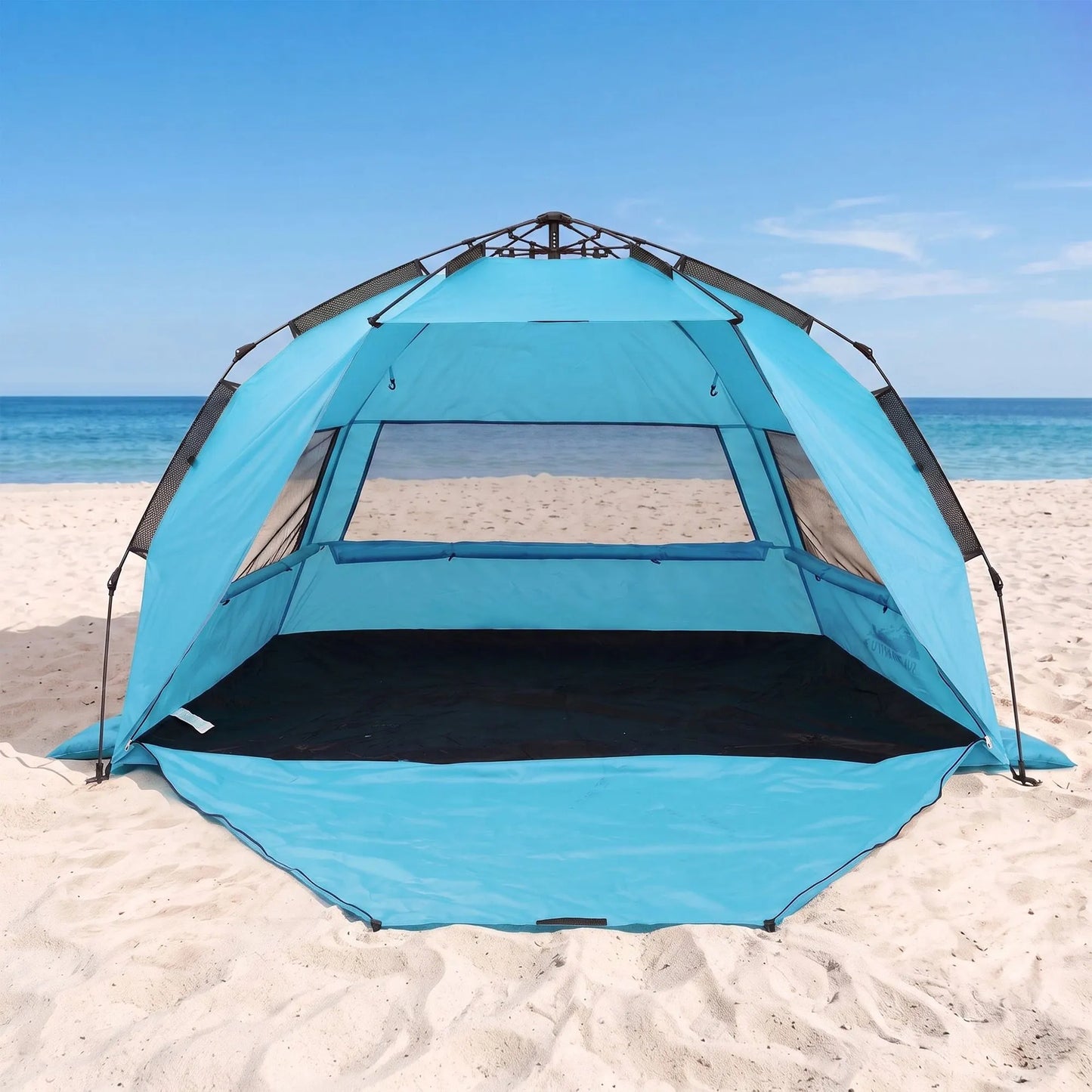 Weisshorn Beach Tent 3-4 Person Pop Up Sun Shade UPF 50 Automatic Outdoor Blue - Image 9