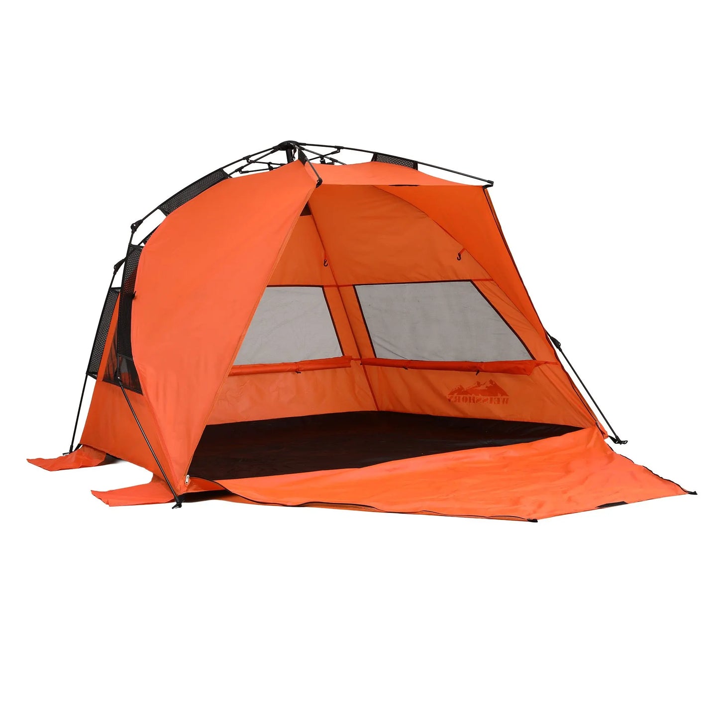 Weisshorn Beach Tent 3-4 Person Pop Up Sun Shade UPF 50 Automatic Outdoor Orange - Image 3