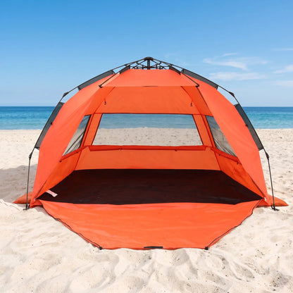 Weisshorn Beach Tent 3-4 Person Pop Up Sun Shade UPF 50 Automatic Outdoor Orange - Image 9