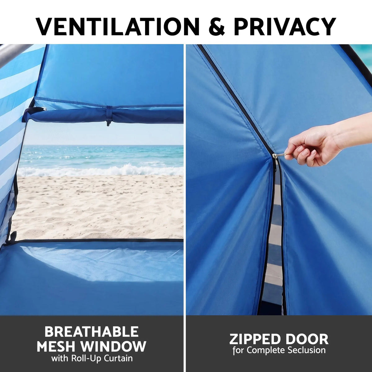 Weisshorn Pop Up Beach Tent UPF50+ Sun Shade 2-3 Person Lightweight - Image 5