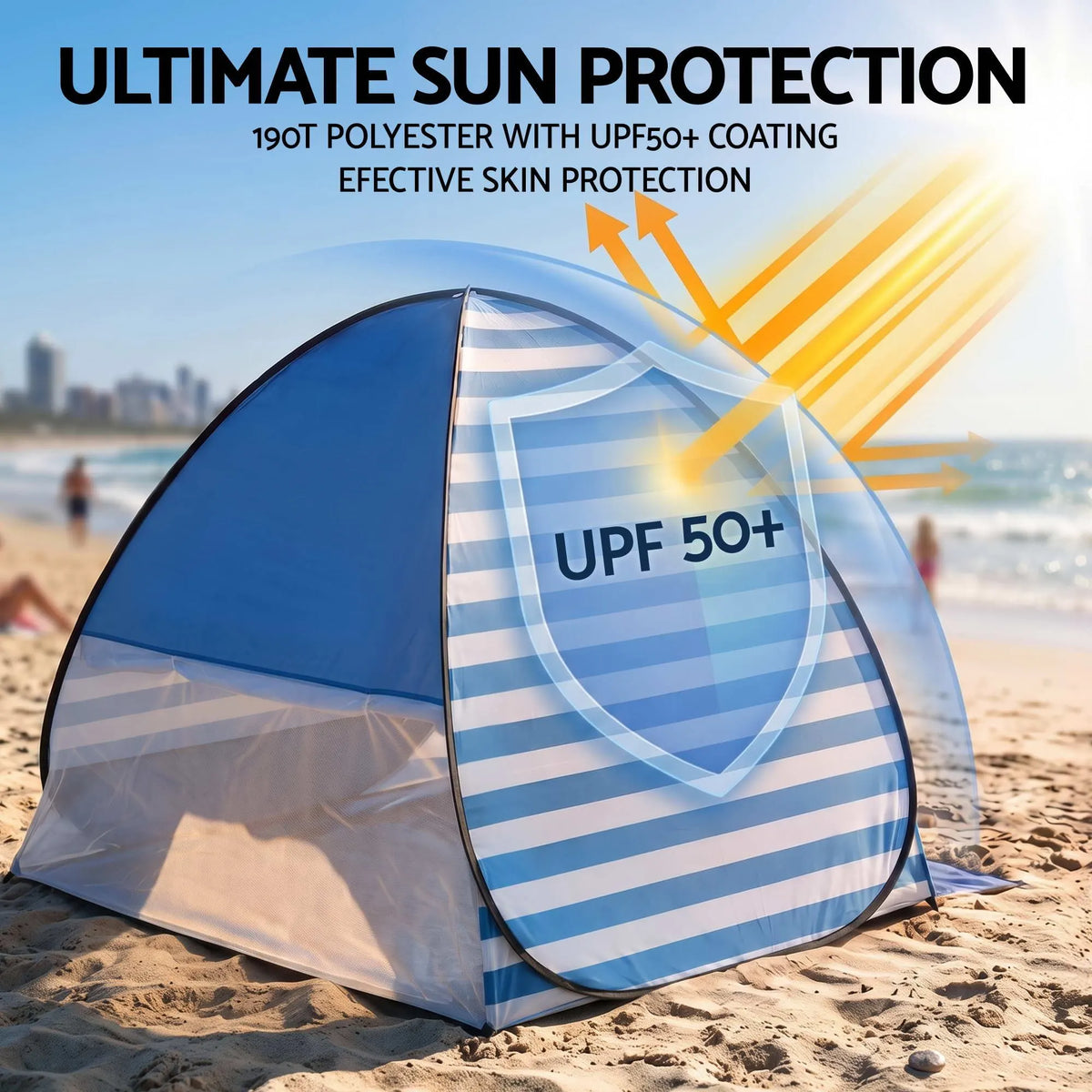 Weisshorn Pop Up Beach Tent UPF50+ Sun Shade 2-3 Person Lightweight - Image 6