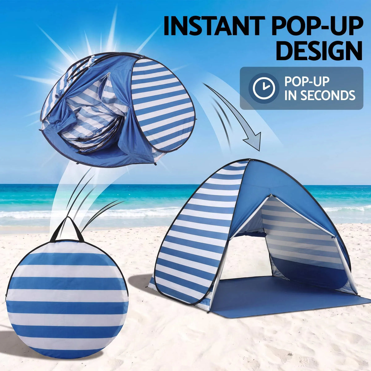 Weisshorn Pop Up Beach Tent UPF50+ Sun Shade 2-3 Person Lightweight - Image 7