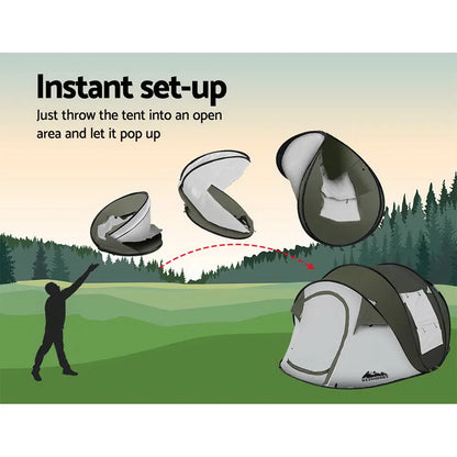 Weisshorn Instant Up Camping Tent 4-5 Person Pop up Tents Family Hiking Beach Dome - Image 4