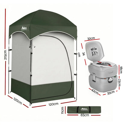 Weisshorn 22L Portable Camping Toilet Shower Tent Changing Room Outdoor Loo Set - Image 2