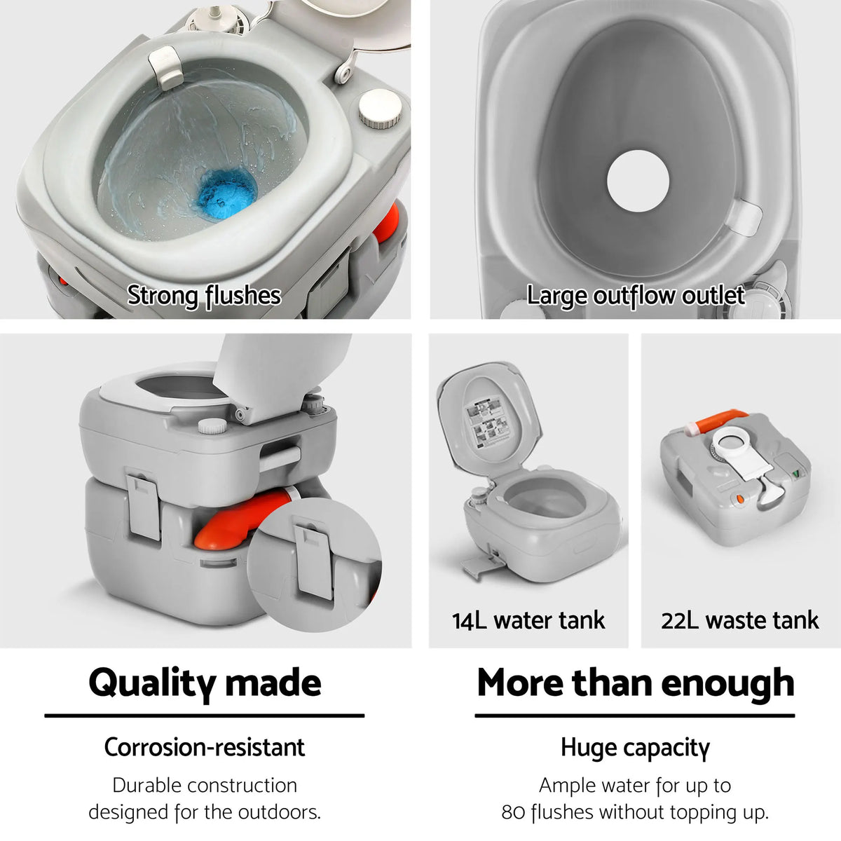 Weisshorn 22L Portable Camping Toilet Shower Tent Changing Room Outdoor Loo Set - Image 9