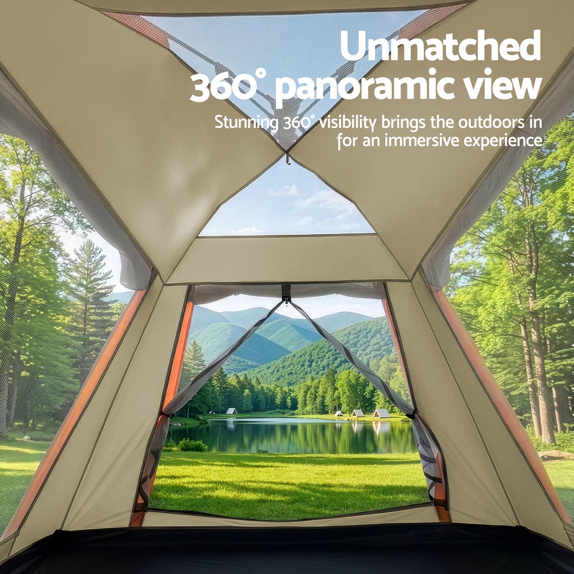 Weisshorn Pop Up Camping Tent 3-4 Person Automatic Tent Instant Setup Waterproof - Image 5