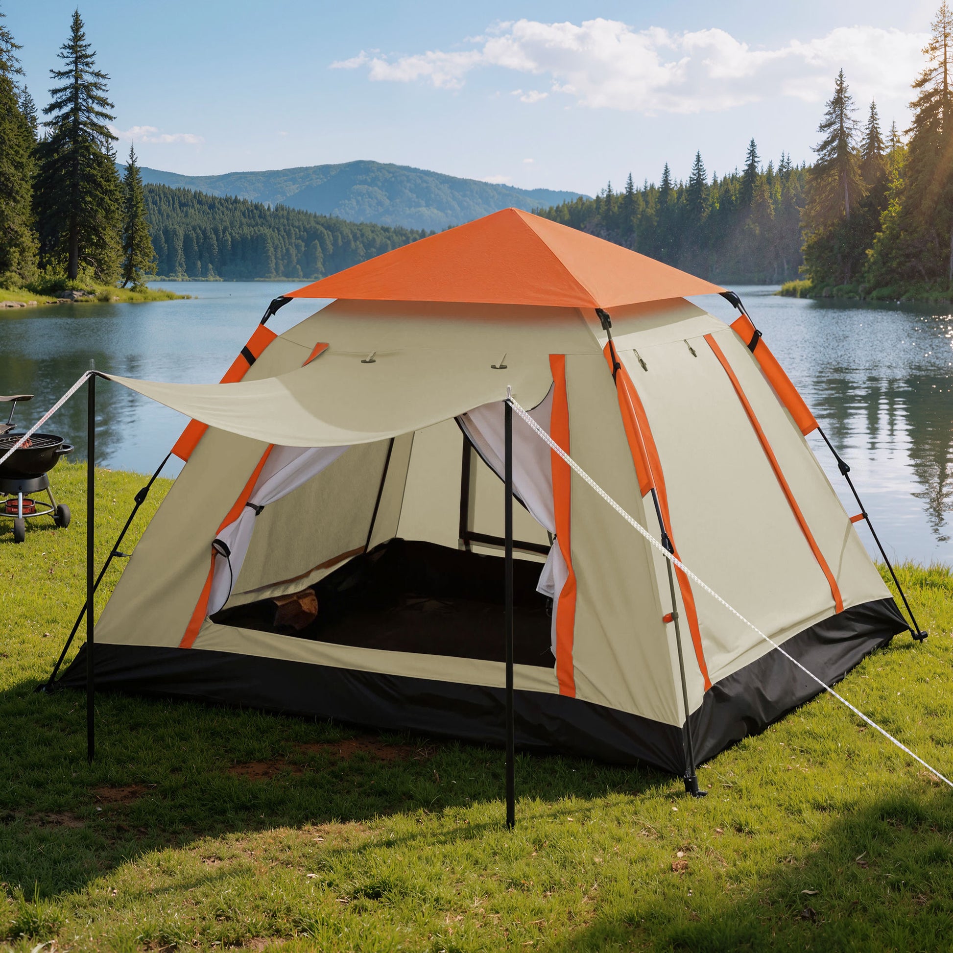 Weisshorn Pop Up Camping Tent 3-4 Person Automatic Tent Instant Setup Waterproof - Image 9