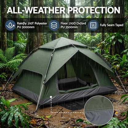 Weisshorn 2 Person Camping Tent Automatic Pop Up Water Repellent Shade Outdoor - Image 3