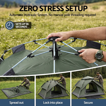 Weisshorn 2 Person Camping Tent Automatic Pop Up Water Repellent Shade Outdoor - Image 5