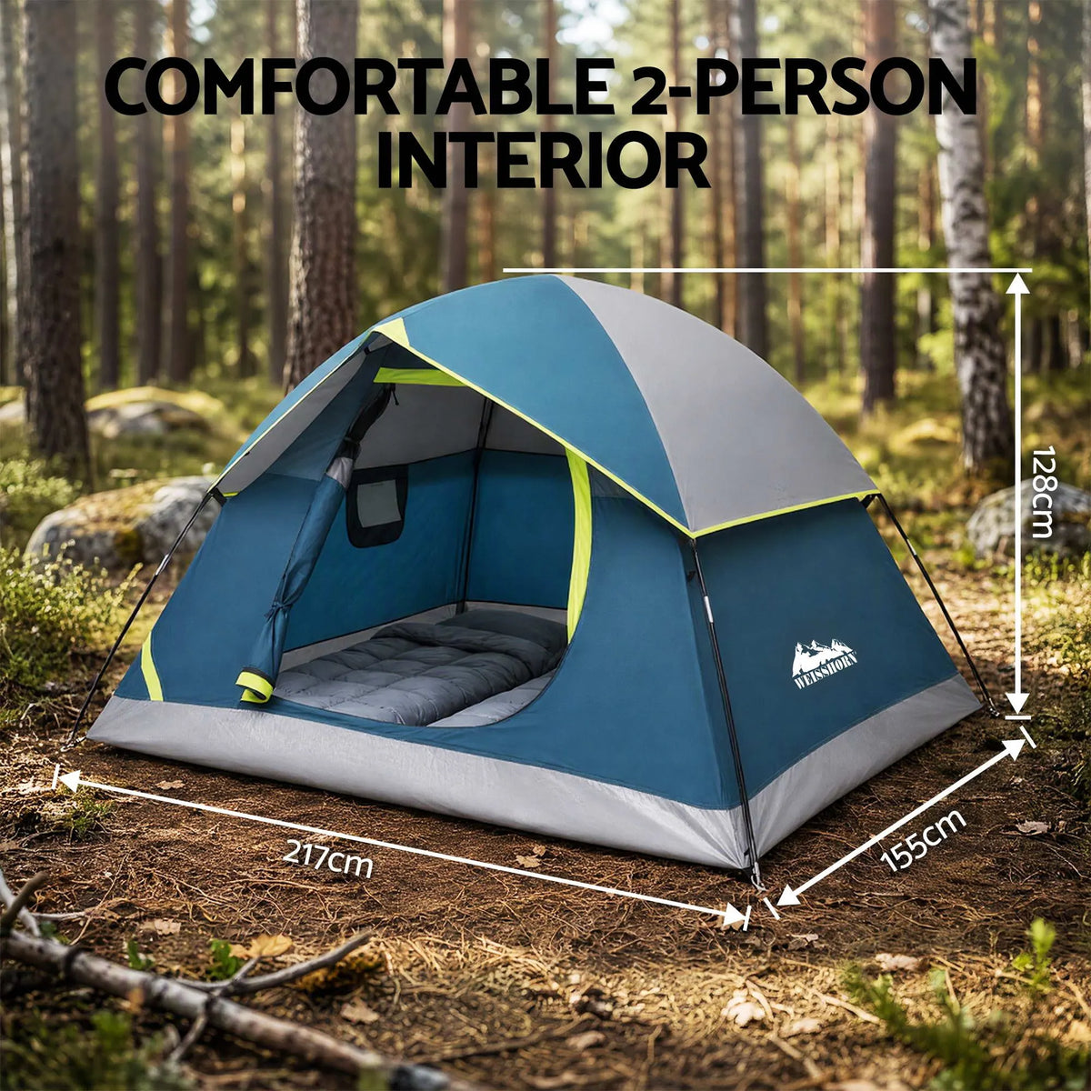 Weisshorn 2 Person Camping Dome Tent Lightweight Waterproof Outdoor Hiking - Image 2